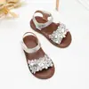Sandalias de Niña Estilo Princesa Verano, Suela Suave, Cierre de Velcro, Flor de Perla, Punta Abierta, Para Bebé y Niña Pequeña, para Exteriores