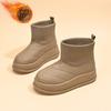 Botas de Neve de Cano Alto com Forro de Lã para Mulheres 2025 Inverno Novos Sapatos Femininos Estudante Ins Tendência Versão Coreana Botas Curtas de Algodão Quente Espessadas