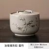 Cinzeiro Ruyao com padrão de lótus e tampa, modelo 2026, para uso doméstico estilo chinês, anti-cinzas voadoras, recipiente para resíduos de chá, ornamento de mesa