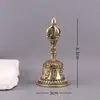 Sino Tibetano Oito Imortais de Latão, Sino Vajra Estilo Étnico Vintage, Pequeno Ornamento Pendente, Artesanato de Sino de Mão Tibetano, Utensílios Antigos de Cobre
