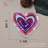 Pegatina de Tela con Cuentas Corazón de Melocotón Etiqueta Decorativa Bordada Versátil Letra Corazón de PET Lentejuela de Alta Temperatura Sellos Bordados