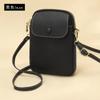 Couro genuíno saco do mensageiro saco do telefone móvel para as mulheres na moda simples nova primeira camada de couro saco do telefone móvel mini saco do telefone móvel vertical