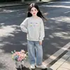 Sudadera de otoño para niña 2026 nueva colección de otoño infantil estampada de corte holgado moda casual manga larga top versátil