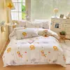 Juego de sábanas de tres piezas para camas de dormitorio, 100% algodón puro, juego de cuatro piezas, estilo sábana ajustable, adecuado para camas individuales en dormitorios universitarios