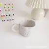 Taza de Cerámica con Arte de Tinta Salpicada Color Vaca Decoración para el Hogar Taza de Leche Linda Taza de Regalo para Pareja