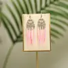 Pendientes de Plumas Exquisitos Únicos para Mujer Margarita Nuevo Pluma Fina Pendientes Hechos a Mano Estilo Vacaciones Joyería de Oreja de Yunnan Venta al por Mayor