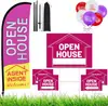 Letrero Popular de Venta de Casas Abiertas Transfronterizo Señalización de Jardín Letrero Rojo Personalizado Señal Indicadora de Dirección de Flecha