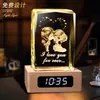 Artesanías de Cristal Adornos Pequeños Reloj Lámpara de Mesita de Noche Regalo de Navidad para Niñas Memorial para Mascotas Artículos de Nicho Creativos de Gama Alta