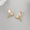 Estilo Nuevo Sencillos y de Alta Gama Pendientes de Lujo Ligero Pendientes de Botón con Perla Temperamento de Moda Pendientes para Niña Venta al por Mayor