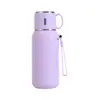 Termo Moderno Morado para el Hogar, Botella de Agua Infantil de Acero Inoxidable con Hebilla de Cierre
