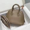 Bolsa de boliche de cera feita à mão de alta qualidade Bolsa de concha Camada superior Couro de vaca Mini Mini Bolsa de ombro portátil Bolsa transversal