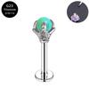 Joia Aobao de luxo leve liga de titânio G23 argola para lábio com haste brinco para nariz garra de dragão 16G/1.2mm prego para língua sobrancelha multicolorido