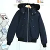 Versão de Alta Qualidade Putian Transfronteiriça Modelo 02 Canada Goose Jaqueta de Penas Shearling Casaco Curto Canadense Unissex Jaqueta de Raposa Prateada 3Q