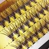 Mengshirley 14 Espantapájaros injerto plantación pestañas postizas 0.1 grosor pestañas individuales en racimo salón de belleza flor abierta cabello
