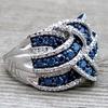 Nuevo Anillo Exagerado de Diamantes Completo de Venta Caliente Transfronterizo Incrustado con Zircón Super Flash Anillo Cerrado Anillo Elegante y Exquisito