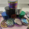 Popular Transfronterizo 63mm50mm40mm Cuatro Capas Plano Aleación de Zinc Molinillo de Humo Multicolor