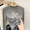 Camiseta de manga larga de forro polar 2026 otoño e invierno para niños y bebés, capa base de cuello redondo, top cálido cepillado para niñas