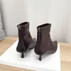 Botines de Tacón Alto Estilo Francés de Temporada First Encounter para Mujer, Tacón Delgado, Nuevos Botines de Moda Europeos y Americanos con Punta Fina 2026, Botines Elegantes y Delgados para Otoño e Invierno