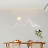 Candelabro de Restaurante, Lujo Ligero para Comedor, Mesa de Comedor, Lámparas de Barra, Lámpara de Luna Atmosférica Moderna Simple, Lámpara de Restaurante de Tira Larga Normcore
