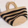 Bolsa de Palha Tecida Lafite de Grande Capacidade Manual Nova Bolsa Tote Listrada Bolsa Tecida Estilo Férias Bolsa de Praia Bolsa Feminina Versátil