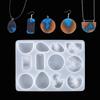 DIY gota de cristal pegamento Isla colgante pendientes colgante gota de cristal molde Isla pendiente de oreja anillo joyería molde de silicona