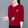 Ropa de Maternidad para Mujeres de Mediana Edad, Blusa Holgada Adelgazante de Siete Mangas, Cuello Redondo, Camiseta Casual, Tendencia, Comercio Exterior Transfronterizo