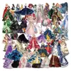 Paquete de 50 Pegatinas Transparentes Serie de Chicas de Dibujos Animados para Decoración de Cuaderno, Maleta, Guitarra Pegatinas Impermeables