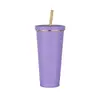 2024 Novo Copo com Canudo de Aço Inoxidável 710ml Tampa de Abertura Grande Copo para Milk Tea Pérola Capacidade Grande Personalizável Copo de Água Térmico