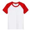 Camiseta Infantil de Verão com Gola Redonda 100% Algodão Manga Curta Uniforme de Classe Personalizado para Meninos e Meninas, Mesmo Estilo Raglan Caimento Solto Camiseta Color-Blocking