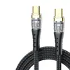 Cabo de Dados Tipo-C Carregamento Rápido Transparente com Luz Pd100W Adequado para Celular Huawei e Apple Carregamento Super Rápido