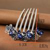Pente de Liga com Strass Estilo Coreano Cinco Dentes Cabelo de Noiva Metal Borboleta Pente de Cabelo Presilha de Cabelo para Parte de Trás da Cabeça Acessório de Cabeça Transfronteiriço
