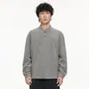 Ropa para Hombre LKTM 26AW Estilo Old Money Sudadera Desestructurada de Cuello Henley para Hombre y Mujer Corte Holgado Elástica Resistente a las Arrugas Top Casual