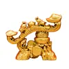 Enfeite de Elefante Auspicioso para Casa Sala de Estar Hall de Entrada Bar Prateleira de Exposição Decoração Artesanato Banhado a Ouro