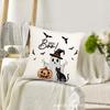 Almofada Nova de Halloween Temu Padrão de Morcego Fantasma Material de Linho Capa de Almofada Decorativa de Halloween Americana