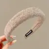 Diadema de Esponja Color Café Otoño Invierno para Mujer Estilo Coreano Uso Diario Versátil Diadema Alta para la Frente para Lavarse la Cara Atadura de Pelo Pinza para el Cabello