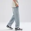 Jeans Vintage Rectos Sueltos de Moda para Hombre Verano 2026, Pantalones Largos de Pierna Ancha, Mezclilla de Algodón para Hombre