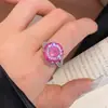 Anillo Abierto Redondo Super Brillante de Circonita, Simple y Moderno, Versátil, Lujo Ligero, Sensación de Alta Gama, Popular en Xiaohongshu, Joyería de Moda
