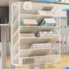 Estante de armazenamento para mesa, sem furos, para livros didáticos de estudantes, provas, mochilas, armazenamento de grande capacidade para mesa de dormitório