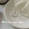 Design de Nicho Coreano Joia de Prata Prata Esterlina S925 Anel de Coroa Exquisito de Calcedônia Branca Oval com um Toque de Luxo Leve e de Alta Qualidade