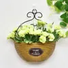 Cestas de Flores de Parede, Vasos de Flores, Cestas Suspensas, Decorações de Parede Tecidas para Interior e Exterior, Tecelagem de Bambu de Parede, Arte em Rattan Puramente Feita à Mão, Rattan de Imitação