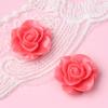 Brinco de resina francesa de 18 mm, flor de resina de rosa em relevo, faça você mesmo, grampo de cabelo, material transfronteiriço, acessórios térmicos faça você mesmo