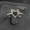 Anillo de Plata S925 con Soporte Vacío, Estilo Simple, Estilo de Moda, Gema DIY con Engaste, Diamante en Forma de Corazón con Punta Facetada en la Parte Inferior