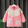 Jaqueta de plumas infantil, roupa protetora para bebês meninas, casaco anti-manchas para outono e inverno, protetor de roupa para hora da refeição para crianças maiores, impermeável, peça de vestuário externa
