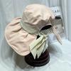 Sombrero de pescador con lazo para coleta moda infantil primavera y verano sombrero de cubo de ala ancha sombrero de sol para exteriores tendencia