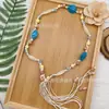 Cinto Feminino Tecido à Mão Estilo Boêmio, Cinto Versátil Estilo Europeu e Americano para Mulheres, Cinto Decorativo para Vestido com Contas de Madeira