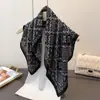 Bufanda Cuadrada Pequeña de Algodón y Lino Estilo Coreano Retro Espiga Pañuelo para la Cabeza Imitación Terciopelo Chal Protección Solar Bufanda para el Cuello Bufanda para Mujer