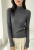 Suéter Pulóver Elegante Adelgazante de Punto de Manga Larga de Cuello Alto Estilo Coreano para Mujer Otoño Invierno Nuevo Estilo