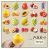 20 piezas de pegatinas magnéticas suaves para refrigerador tipo B de fruta 3D, originales para clases de kínder, educación temprana, iluminación magnética, pegatinas magnéticas impermeables