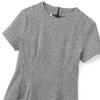 Vestido curto justo clássico estilo europeu e americano para mulheres, comércio exterior, atacado, novo, gola redonda, manga curta, estampa pied-de-poule, formato A