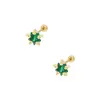 Pendientes de Acero de Titanio Diamante Verde Zeming, Estilo de Nicho de Gama Alta, Circonita Chapada al Vacío en Oro, Pendientes Elegantes de Estilo Fragante
